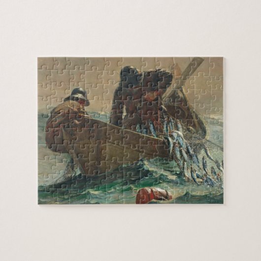 Het haringnet, 1885 (olie op doek) legpuzzel (Horizontaal)