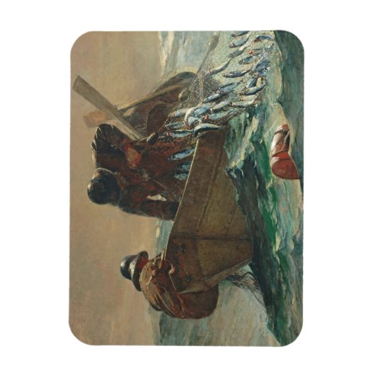 Het haringnet, 1885 (olie op doek) magneet (Verticaal)