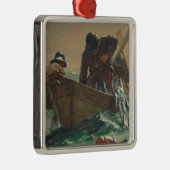 Het haringnet, 1885 (olie op doek) metalen ornament (Rechts)