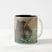 Het haringnet, 1885 (olie op doek) tweekleurige koffiemok (Voorkant rechts)