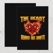 Het hart achter zijn laarzen | Brandweerluiken Feestdagenkaart (Voorkant / Achterkant)