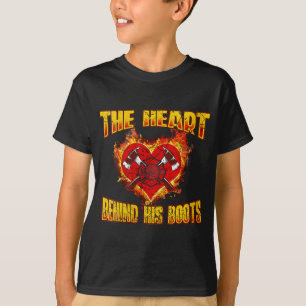 Het hart achter zijn laarzen Brandweerluiken T-shirt