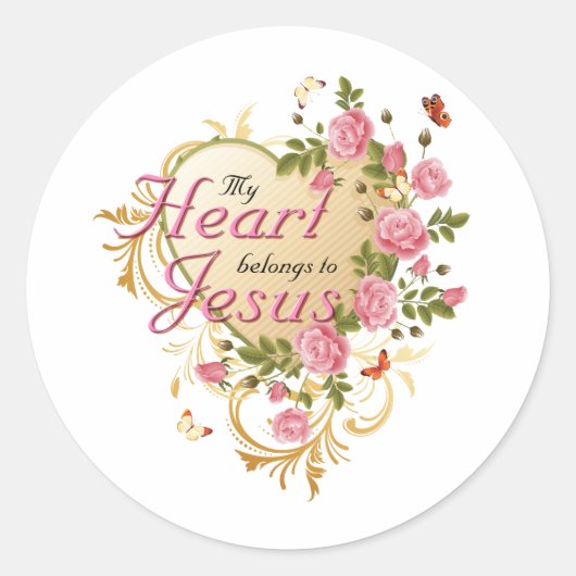 Het hart behoort aan Jezus toe Ronde Sticker (Voorkant)