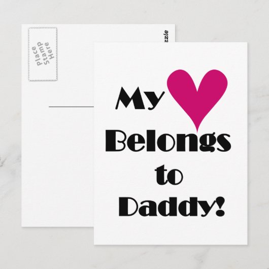 Het hart behoort tot de pappa-overhemden en -cadea briefkaart (Voorkant / Achterkant)