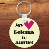 Het hart behoort tot de tante Tshirts en cadeautje Sleutelhanger (Voorkant)