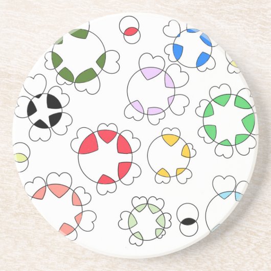 Het hart bevestigd aan het ronde onderzetter