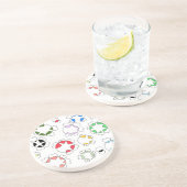 Het hart bevestigd aan het ronde onderzetter (Zijkant)