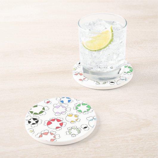 Het hart bevestigd aan het ronde onderzetter (Zijkant)