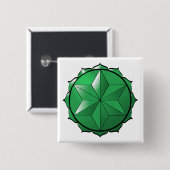 Het hart Chakra Vierkante Button 5,1 Cm (Voorkant /achterkant)