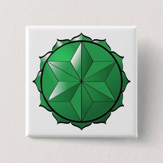 Het hart Chakra Vierkante Button 5,1 Cm (Voorkant)