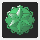Het hart Chakra Vierkante Sticker (Voorkant)