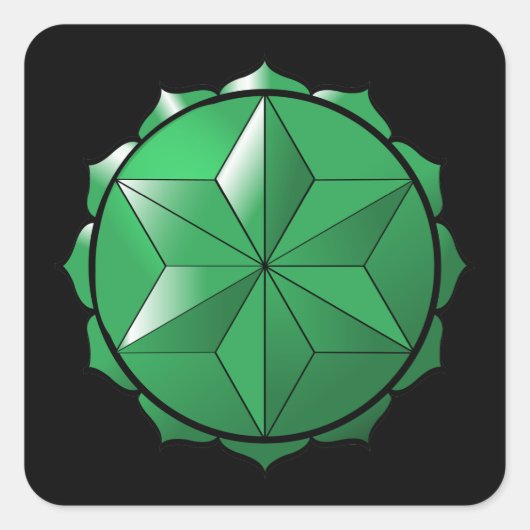 Het hart Chakra Vierkante Sticker (Voorkant)