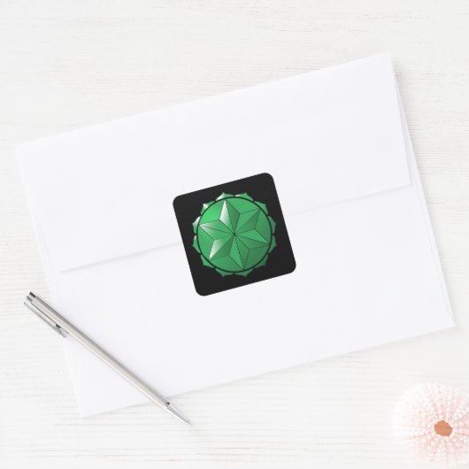 Het hart Chakra Vierkante Sticker (Envelop)