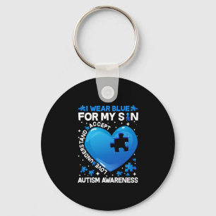 Het hart dat ik blauw Draag heb voor mijn jeugd Sleutelhanger