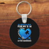 Het hart dat ik blauw Draag heb voor mijn jeugd Sleutelhanger (Voorkant)