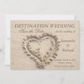 Het hart dat op Zand wordt uitgereikt - sparen de  Kaart (Voorkant)