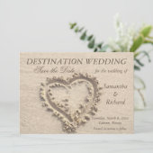 Het hart dat op Zand wordt uitgereikt - sparen de  Kaart (Staand voorkant)