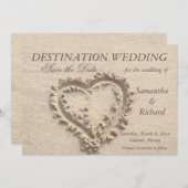 Het hart dat op Zand wordt uitgereikt - sparen de  Kaart (Voorkant / Achterkant)