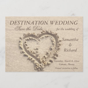 Het hart dat op Zand wordt uitgereikt - sparen de  Kaart