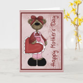 Het hart draagt Dag Mother´s Kaart (Gele Bloem)