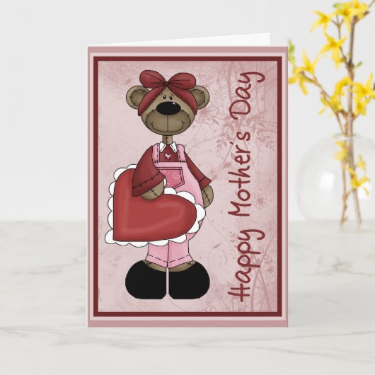 Het hart draagt Dag Mother´s Kaart (Gele Bloem)