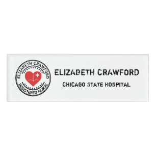 Het Hart ECG van de Zegel van de gediplomeerd Naambadge