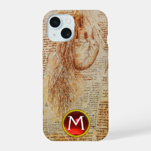 Het Hart en de Bronchiale Arterieën Gem Monogram iPhone 15 Hoesje