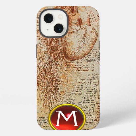 Het Hart en de Bronchiale Arterieën Gem Monogram iPhone Hoesje (Achterkant)