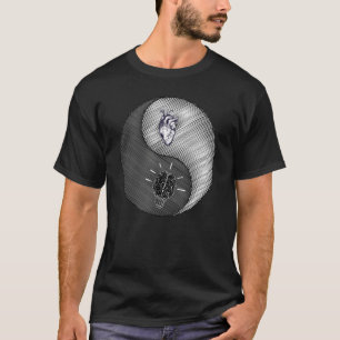 Het hart en de geest van yin yang symboliseert lev t-shirt
