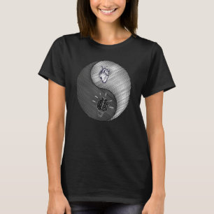 Het hart en de geest van yin yang symboliseert lev t-shirt