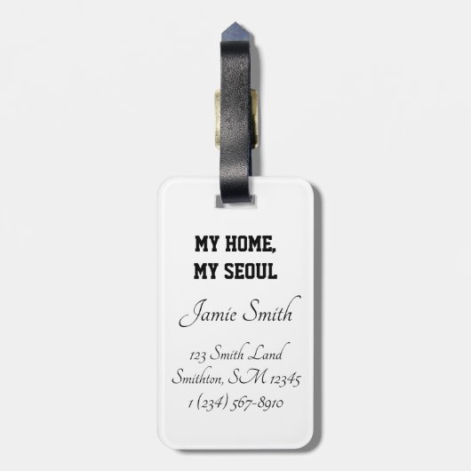 Het hart en de ziel van Seoul Bagagelabel (Achterkant verticaal)