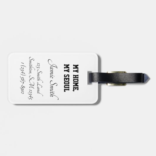 Het hart en de ziel van Seoul Bagagelabel (Achterkant horizontaal)