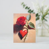 Het Hart en Het Roos - Romantische Liefde EIGEN KU Briefkaart (Staand voorkant)