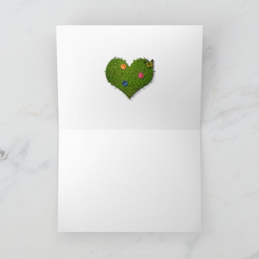 Het hart-gevormde Gazon bloeit Vlinder Kaart (Binnen)