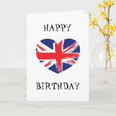 Het hart Gevormde Wenskaart van de Vlag van Union Kaart (Gele Bloem)