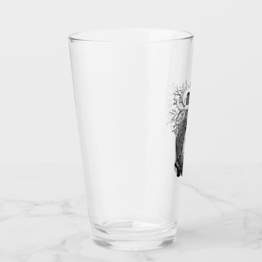 "Het Hart" Gewoon Spooky B&W Pint Glass Glas (Rechts)