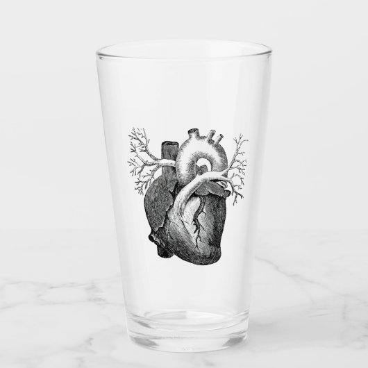 "Het Hart" Gewoon Spooky B&W Pint Glass Glas (Voorkant)