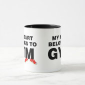 Het hart hoort bij de sportschool mok (Midden)