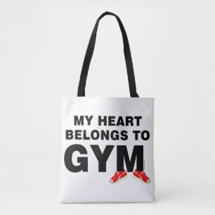 Het hart hoort bij de sportschool tote bag