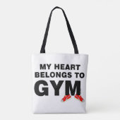 Het hart hoort bij de sportschool tote bag (Achterkant)