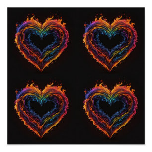 Het hart in brand perfect poster