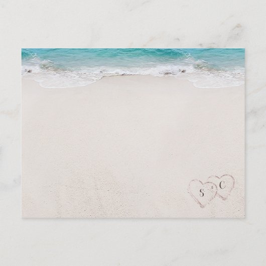 Het hart in het Zandbediende Vrijgezellenfeest ont Briefkaart (Achterkant)