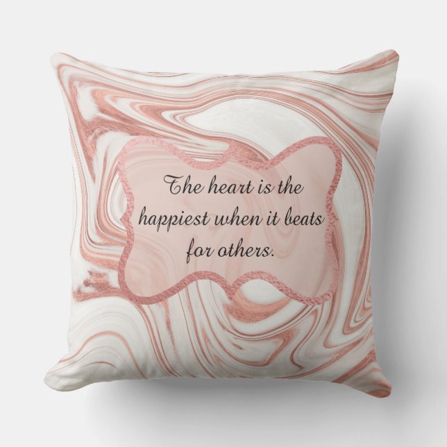 Het hart is de gelukkigste marmer Pillow Kussen (Voorkant)