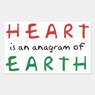 Het hart is een anagram van de aarde rechthoekige sticker