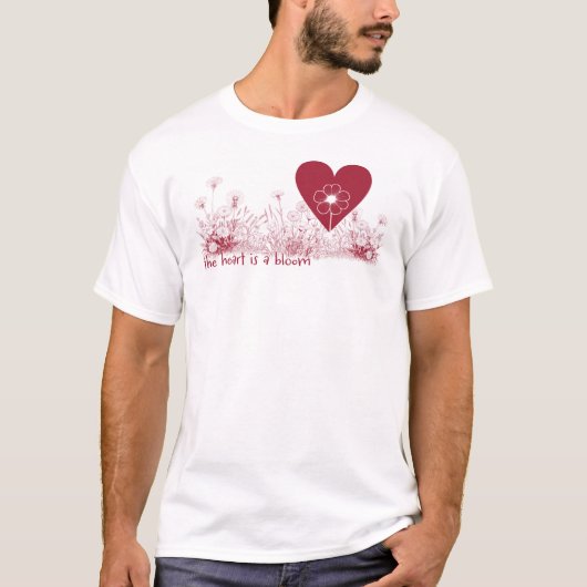 Het hart is een bloom wildflower T-shirt (Voorkant)