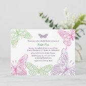 Het hart is een Flutter Bridal Shower Uitnodiging (Staand voorkant)