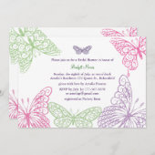 Het hart is een Flutter Bridal Shower Uitnodiging (Voorkant / Achterkant)