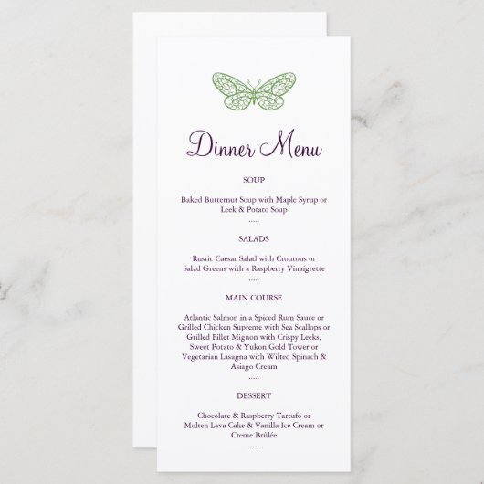 Het hart is een Flutter Menu in groen (Voorkant / Achterkant)