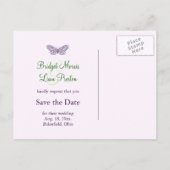 Het hart is een Flutter sparen de Datum Aankondigingskaart (Achterkant)