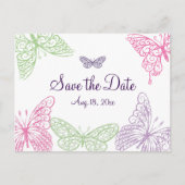 Het hart is een Flutter sparen de Datum Aankondigingskaart (Voorkant)